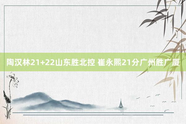   陶汉林21+22山东胜北控 崔永熙21分广州胜广厦