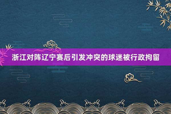   浙江对阵辽宁赛后引发冲突的球迷被行政拘留