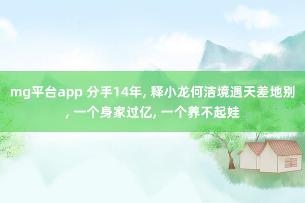 mg平台app 分手14年, 释小龙何洁境遇天差地别, 一个身家过亿, 一个养不起娃