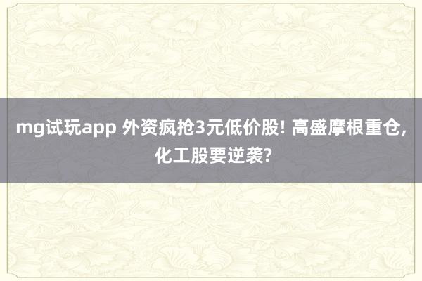 mg试玩app 外资疯抢3元低价股! 高盛摩根重仓, 化工股要逆袭?