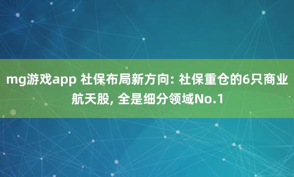 mg游戏app 社保布局新方向: 社保重仓的6只商业航天股, 全是细分领域No.1