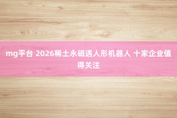 mg平台 2026稀土永磁遇人形机器人 十家企业值得关注