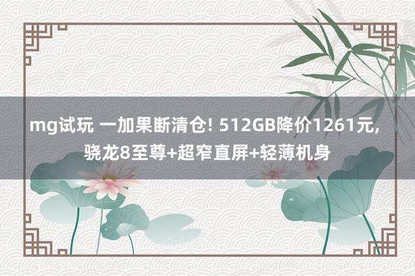 mg试玩 一加果断清仓! 512GB降价1261元, 骁龙8至尊+超窄直屏+轻薄机身