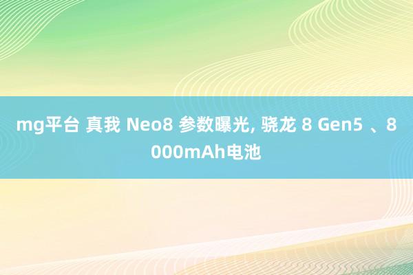 mg平台 真我 Neo8 参数曝光, 骁龙 8 Gen5 、8000mAh电池