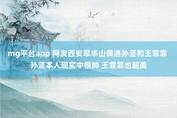mg平台app 网友西安翠华山偶遇孙坚和王霏霏 孙坚本人现实中很帅 王霏霏也超美