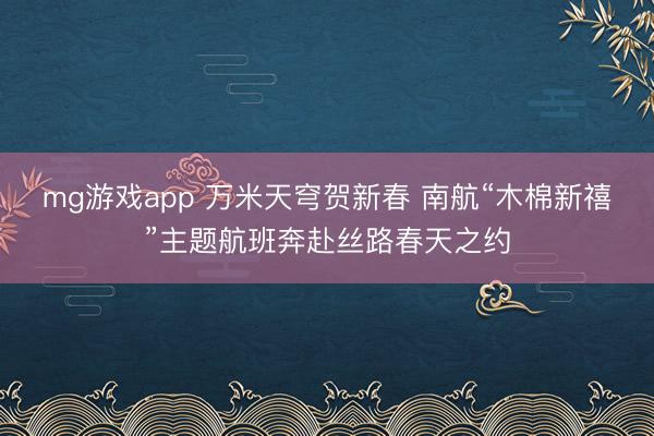 mg游戏app 万米天穹贺新春 南航“木棉新禧”主题航班奔赴丝路春天之约