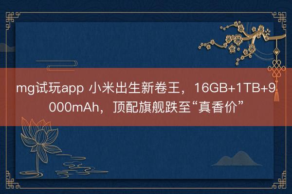 mg试玩app 小米出生新卷王，16GB+1TB+9000mAh，顶配旗舰跌至“真香价”